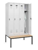 C+P Spind Evolo PLUS 0490507-32 mit Bank 3 Abt.400mm Drehriegel (HxBxT) 2120x1200x815mm 9016/3015