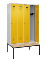 C+P Spind Evolo PLUS 0490507-32 mit Bank 3 Abt.400mm Drehriegel (HxBxT) 2120x1200x815mm 9016/3015