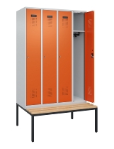 C+P Spind Evolo PLUS 0490507-32 mit Bank 3 Abt.400mm Drehriegel (HxBxT) 2120x1200x815mm 9016/3015