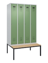 C+P Spind Evolo PLUS 0490507-32 mit Bank 3 Abt.400mm Drehriegel (HxBxT) 2120x1200x815mm 9016/3015