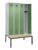 C+P Spind Evolo PLUS 0490507-32 mit Bank 3 Abt.400mm Drehriegel (HxBxT) 2120x1200x815mm 9016/3015