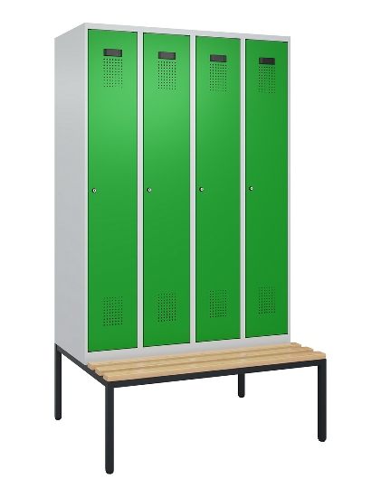 C+P Spind Evolo PLUS 0490507-32 mit Bank 3 Abt.400mm Drehriegel (HxBxT) 2120x1200x815mm 9016/3015