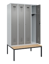 C+P Spind Evolo PLUS 0490507-32 mit Bank 3 Abt.400mm Drehriegel (HxBxT) 2120x1200x815mm 9016/3015