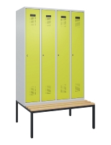 C+P Spind Evolo PLUS 0490507-32 mit Bank 3 Abt.400mm Drehriegel (HxBxT) 2120x1200x815mm 9016/3015