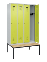 C+P Spind Evolo PLUS 0490507-32 mit Bank 3 Abt.400mm Drehriegel (HxBxT) 2120x1200x815mm 9016/3015