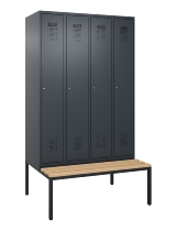 C+P Spind Evolo PLUS 0490507-32 mit Bank 3 Abt.400mm Drehriegel (HxBxT) 2120x1200x815mm 9016/3015