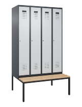 C+P Spind Evolo PLUS 0490507-32 mit Bank 3 Abt.400mm Drehriegel (HxBxT) 2120x1200x815mm 9016/3015