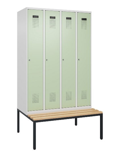 C+P Spind Evolo PLUS 0490507-32 mit Bank 3 Abt.400mm Drehriegel (HxBxT) 2120x1200x815mm 9016/3015
