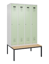 C+P Spind Evolo PLUS 0490507-32 mit Bank 3 Abt.400mm Drehriegel (HxBxT) 2120x1200x815mm 9016/3015