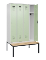 C+P Spind Evolo PLUS 0490507-32 mit Bank 3 Abt.400mm Drehriegel (HxBxT) 2120x1200x815mm 9016/3015