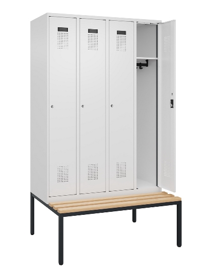 C+P Spind Evolo PLUS 0490507-32 mit Bank 3 Abt.400mm Drehriegel (HxBxT) 2120x1200x815mm 9016/3015