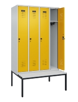 C+P Spind Evolo PLUS 0490507-12 mit Bank 1 Abt.400mm Drehriegel (HxBxT) 2120x400x815mm 7035/6011