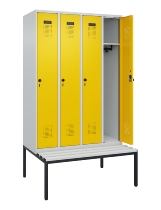 C+P Spind Evolo PLUS 0490507-12 mit Bank 1 Abt.400mm Drehriegel (HxBxT) 2120x400x815mm 7035/6011