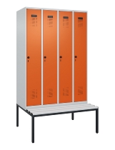 C+P Spind Evolo PLUS 0490507-12 mit Bank 1 Abt.400mm Drehriegel (HxBxT) 2120x400x815mm 7035/6011