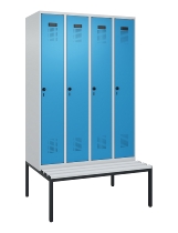 C+P Spind Evolo PLUS 0490507-12 mit Bank 1 Abt.400mm Drehriegel (HxBxT) 2120x400x815mm 7035/6011