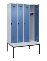 C+P Spind Evolo PLUS 0490507-12 mit Bank 1 Abt.400mm Drehriegel (HxBxT) 2120x400x815mm 7035/6011