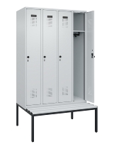 C+P Spind Evolo PLUS 0490507-12 mit Bank 1 Abt.400mm Drehriegel (HxBxT) 2120x400x815mm 7035/6011