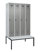 C+P Spind Evolo PLUS 0490507-12 mit Bank 1 Abt.400mm Drehriegel (HxBxT) 2120x400x815mm 7035/6011