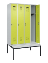 C+P Spind Evolo PLUS 0490507-12 mit Bank 1 Abt.400mm Drehriegel (HxBxT) 2120x400x815mm 7035/6011