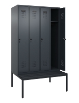 C+P Spind Evolo PLUS 0490507-12 mit Bank 1 Abt.400mm Drehriegel (HxBxT) 2120x400x815mm 7035/6011