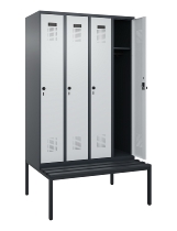 C+P Spind Evolo PLUS 0490507-12 mit Bank 1 Abt.400mm Drehriegel (HxBxT) 2120x400x815mm 7035/6011