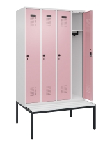 C+P Spind Evolo PLUS 0490507-12 mit Bank 1 Abt.400mm Drehriegel (HxBxT) 2120x400x815mm 7035/6011