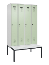 C+P Spind Evolo PLUS 0490507-12 mit Bank 1 Abt.400mm Drehriegel (HxBxT) 2120x400x815mm 7035/6011