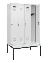 C+P Spind Evolo PLUS 0490507-12 mit Bank 1 Abt.400mm Drehriegel (HxBxT) 2120x400x815mm 7035/6011
