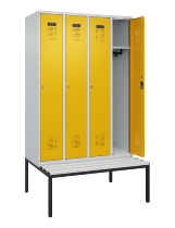 C+P Spind Evolo PLUS 0490507-12 mit Bank 1 Abt.400mm Drehriegel (HxBxT) 2120x400x815mm 7035/6011