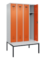 C+P Spind Evolo PLUS 0490507-12 mit Bank 1 Abt.400mm Drehriegel (HxBxT) 2120x400x815mm 7035/6011