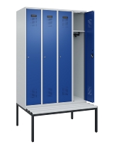 C+P Spind Evolo PLUS 0490507-12 mit Bank 1 Abt.400mm Drehriegel (HxBxT) 2120x400x815mm 7035/6011