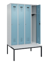 C+P Spind Evolo PLUS 0490507-12 mit Bank 1 Abt.400mm Drehriegel (HxBxT) 2120x400x815mm 7035/6011