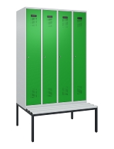 C+P Spind Evolo PLUS 0490507-12 mit Bank 1 Abt.400mm Drehriegel (HxBxT) 2120x400x815mm 7035/6011