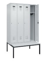 C+P Spind Evolo PLUS 0490507-12 mit Bank 1 Abt.400mm Drehriegel (HxBxT) 2120x400x815mm 7035/6011