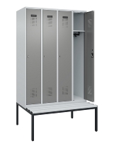 C+P Spind Evolo PLUS 0490507-12 mit Bank 1 Abt.400mm Drehriegel (HxBxT) 2120x400x815mm 7035/6011