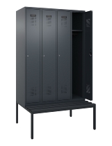 C+P Spind Evolo PLUS 0490507-12 mit Bank 1 Abt.400mm Drehriegel (HxBxT) 2120x400x815mm 7035/6011