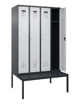 C+P Spind Evolo PLUS 0490507-12 mit Bank 1 Abt.400mm Drehriegel (HxBxT) 2120x400x815mm 7035/6011