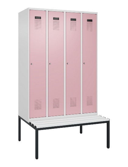 C+P Spind Evolo PLUS 0490507-12 mit Bank 1 Abt.400mm Drehriegel (HxBxT) 2120x400x815mm 7035/6011