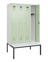 C+P Spind Evolo PLUS 0490507-12 mit Bank 1 Abt.400mm Drehriegel (HxBxT) 2120x400x815mm 7035/6011