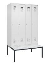 C+P Spind Evolo PLUS 0490507-12 mit Bank 1 Abt.400mm Drehriegel (HxBxT) 2120x400x815mm 7035/6011