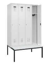 C+P Spind Evolo PLUS 0490507-12 mit Bank 1 Abt.400mm Drehriegel (HxBxT) 2120x400x815mm 7035/6011