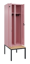 C+P Schwarz-Weiß-Spind Evolo PLUS 0490527-22 mit Bank 2 Abt.je 400mm Drehriegel (HxBxT) 2120x800x815mm 3015/3015