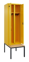 C+P Schwarz-Weiß-Spind Evolo PLUS 0490527-22 mit Bank 2 Abt.je 400mm Drehriegel (HxBxT) 2120x800x815mm 3015/3015