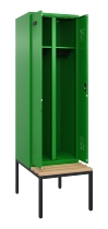 C+P Schwarz-Weiß-Spind Evolo PLUS 0490527-22 mit Bank 2 Abt.je 400mm Drehriegel (HxBxT) 2120x800x815mm 3015/3015