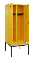 C+P Schwarz-Weiß-Spind Evolo PLUS 0490527-22 mit Bank 2 Abt.je 400mm Drehriegel (HxBxT) 2120x800x815mm 3015/3015