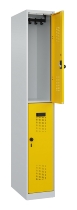 C+P Doppelstock-Spind 049300-32 Evolo PLUS bodenstehend 3 Abt.400mm je 2 Fächer Drehriegel (HxBxT)1850x1200x500mm 9016/6019