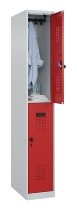 C+P Doppelstock-Spind 049300-32 Evolo PLUS bodenstehend 3 Abt.400mm je 2 Fächer Drehriegel (HxBxT)1850x1200x500mm 9016/6019