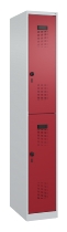C+P Doppelstock-Spind 049300-32 Evolo PLUS bodenstehend 3 Abt.400mm je 2 Fächer Drehriegel (HxBxT)1850x1200x500mm 9016/6019