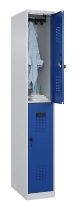 C+P Doppelstock-Spind 049300-32 Evolo PLUS bodenstehend 3 Abt.400mm je 2 Fächer Drehriegel (HxBxT)1850x1200x500mm 9016/6019
