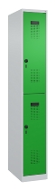 C+P Doppelstock-Spind 049300-32 Evolo PLUS bodenstehend 3 Abt.400mm je 2 Fächer Drehriegel (HxBxT)1850x1200x500mm 9016/6019